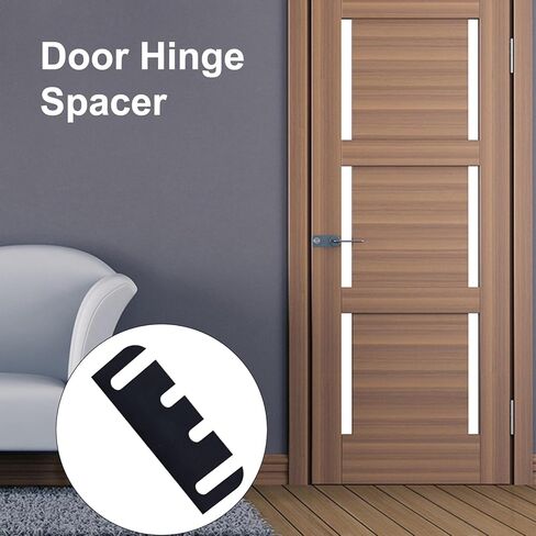Door Hinge Shims 3.5 Inch, 10 Pack PVC Door Hinge Repair Kit Spacers for Door Alignment Adjustment, Black in Saudi Arabia