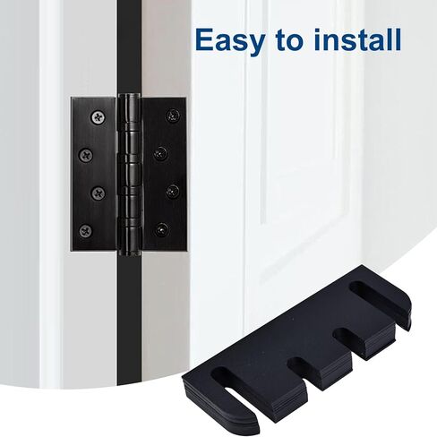 Door Hinge Shims 3.5 Inch, 10 Pack PVC Door Hinge Repair Kit Spacers for Door Alignment Adjustment, Black in Saudi Arabia