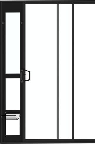 باب الزجاج الأسود فناء الحيوانات الأليفة للأبواب المنزلق ، صغيرة | ارتفاع قابل للتعديل يصل إلى 83.5 "، والتثبيت الخالي من الأضرار أو دائمة ، ومضمّن لوحة القفل in Kuwait