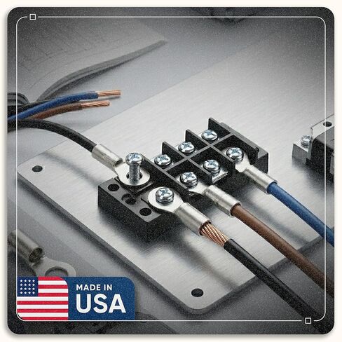 Sherco-Auto 100 Pcs Non-Insulated 8 AWG Gauge Ring Connector - 5/16" Stud Wire Terminal - Pure Copper & V-Grooves Serrations for Strong Crimps & Corrosion Resistance - Made in USA in Saudi Arabia