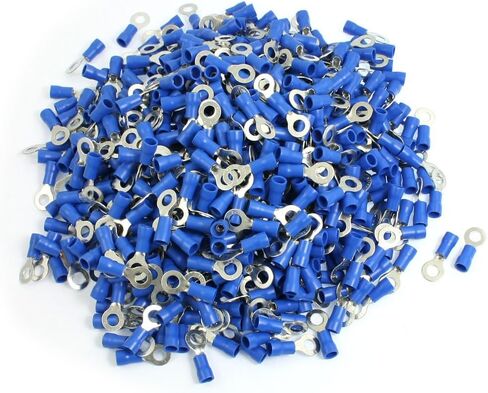 uxcell 1000 Pcs RV2-5L AWG 16-14 Blue PVC Sleeve Pre Insulated Ring Terminals Connector in Saudi Arabia