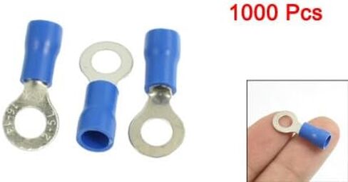 uxcell 1000 Pcs RV2-5L AWG 16-14 Blue PVC Sleeve Pre Insulated Ring Terminals Connector in Saudi Arabia