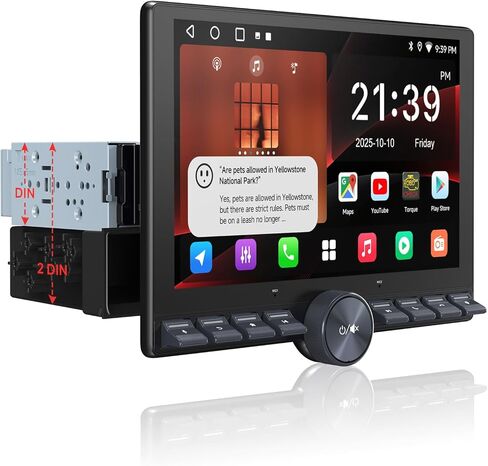S8 Gen3 Double DIN Car Stereo 7 بوصة ، 6G+128G QLED اللاسلكي CARPLAY & Android Auto & Android OS مع 4G/Wi-Fi/Dual BT/USB. in Saudi Arabia