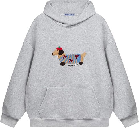Aelfric Eden التطريز جرو هوديي و Sweatpants Sweatsuits 2 قطعة مجموعة الدعاوى المسار العرق مطابقة صالة السراويل رمادي S in Saudi Arabia