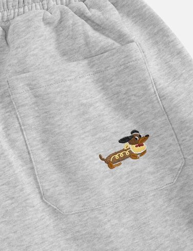 Aelfric Eden التطريز جرو هوديي و Sweatpants Sweatsuits 2 قطعة مجموعة الدعاوى المسار العرق مطابقة صالة السراويل رمادي S in Saudi Arabia