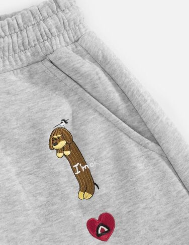 Aelfric Eden التطريز جرو هوديي و Sweatpants Sweatsuits 2 قطعة مجموعة الدعاوى المسار العرق مطابقة صالة السراويل رمادي S in Saudi Arabia