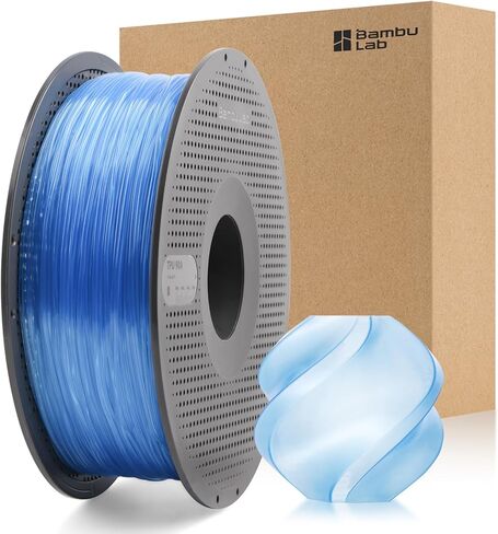 الخيزران الأصلي TPU 90A 1.75 مم خيوط مقاومة التآكل الاستثنائية لأداء دائم مع RFID لـ Bambu Lab A1، A1MINI، X1، P1 AMS 1KG +/- 0.03 مم AMS HT متوافق (فضي) in Kuwait