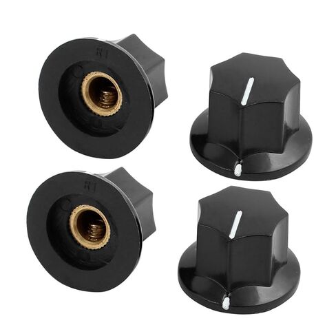uxcell 4Pcs 6mm Knurled Shaft Plastic Nonslip Potentiometer Control Rotary Knob Cap in Saudi Arabia