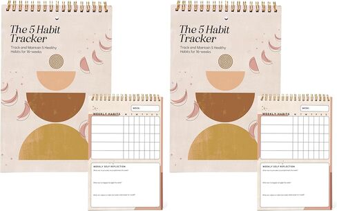 مجموعة I Know Weekly Habit Tracker - مجلة تعقب العادات لمدة 17 أسبوعًا مع قسم التأمل الذاتي - مخطط العادات الحلزوني الذهبي لتتبع التقدم - ورق بطاقات سميك - مجلة ADHD in Kuwait