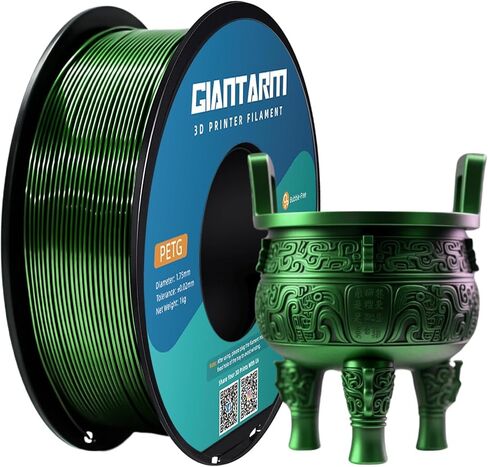 خيوط GIANTARM PETG فضية معدنية، خيوط طابعة ثلاثية الأبعاد PETG 1.75 مم، دقة الأبعاد +/- 0.02 مم، 1 كجم (2.2 رطل)، تغليف مفرغ، مناسب لمعظم طابعات FDM ثلاثية الأبعاد (فضي معدني) in Kuwait