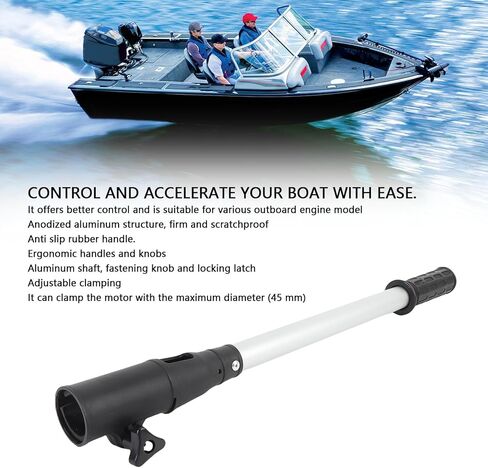 Fockety Tiller Extension Handle, 18 Inches Telescoping Aluminum Tiller Handle Extension for Outboard, Non Slip Universal Ergonomic Trolling Motor Extensions Handles for Boat in Saudi Arabia