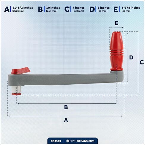 Five Oceans Sailboat Winch Handle, Universal Floating Winch Handle, Lock–in Mechanism, Lightweight and Strong, Fiberglass Reinforced Plastic in Saudi Arabia