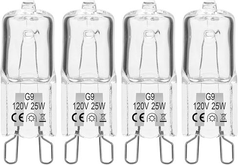 لمبة الهالوجين متوافقة مع فرن الميكروويف ويرلبول ، G9 120V 25W ضوء الموقد البديل/تحت مصباح ضوء الميكروويف ، يحل محل W10709921 W10208564 (2 عبوة) in Kuwait