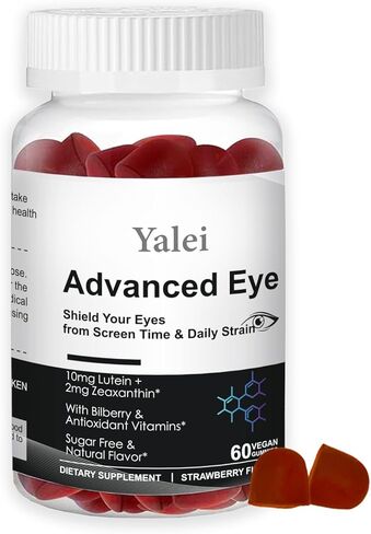 Lutein and zeaxanthin Supplements | Sugar-Free | 10mg Lutein & 2mg Zeaxanthin for Screen Time Eye Care - with Vitamins A, C, E for Digital Eye Strain | Non-GMO | 60 Count in Kuwait