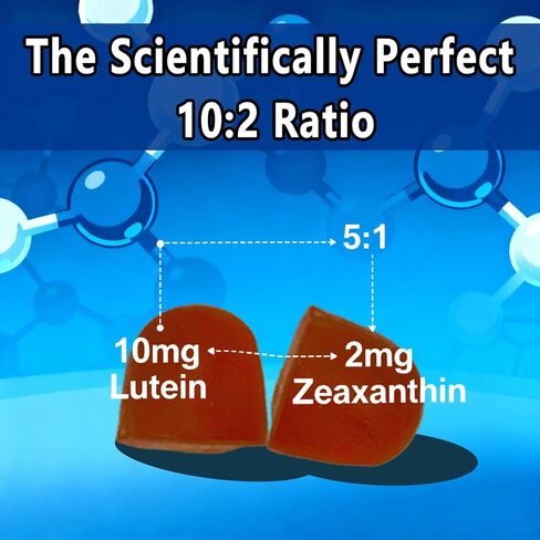 Lutein and zeaxanthin Supplements | Sugar-Free | 10mg Lutein & 2mg Zeaxanthin for Screen Time Eye Care - with Vitamins A, C, E for Digital Eye Strain | Non-GMO | 60 Count in Kuwait