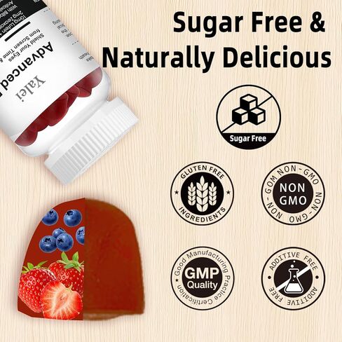 Lutein and zeaxanthin Supplements | Sugar-Free | 10mg Lutein & 2mg Zeaxanthin for Screen Time Eye Care - with Vitamins A, C, E for Digital Eye Strain | Non-GMO | 60 Count in Kuwait