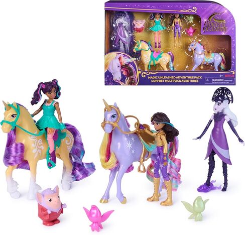Unicorn Academy, Magic Unleashed Adventure Pack with Sophia, Ava, Ravenzella, Wildstar, Leaf & More, Dolls & Unicorn Toys for Girls Ages 4 and up in Kuwait