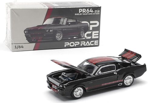 DIECAST MODEL CAR CAR متوافق مع سباق البوب ​​1:64 1967 Shelby Mustang GT500 Gray/Black Limited Edition PR640195 in Saudi Arabia