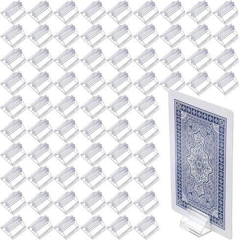 72 Pcs Table Number Holders, Clear Acrylic Place Card Holders, Small Card Stand for Display, Table Cards Holder Picture Clip for Price Board Photo Memo Menus Label in Kuwait