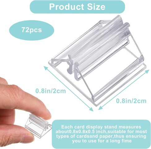 72 Pcs Table Number Holders, Clear Acrylic Place Card Holders, Small Card Stand for Display, Table Cards Holder Picture Clip for Price Board Photo Memo Menus Label in Kuwait