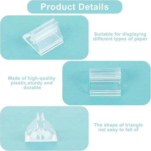 72 Pcs Table Number Holders, Clear Acrylic Place Card Holders, Small Card Stand for Display, Table Cards Holder Picture Clip for Price Board Photo Memo Menus Label in Kuwait