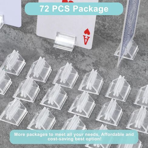 72 Pcs Table Number Holders, Clear Acrylic Place Card Holders, Small Card Stand for Display, Table Cards Holder Picture Clip for Price Board Photo Memo Menus Label in Kuwait