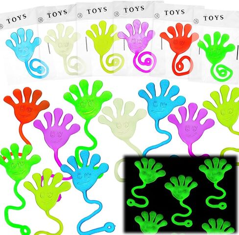 50 حزمة توهج في اليدين الداكن لزجة عيد ميلاد الأطفال لصالح حقائب Goodie Glow Glow Handsy Toys Stretchy Classe Custer Box Toy Carnival Party Party Party (Random Plange) in Kuwait