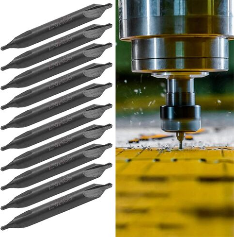 مجموعة لقم الثقب المركزية 10 قطع، مجموعة لقم الثقب المركزية الفولاذية عالية السرعة 2 مم، تصميم فلوت رقاقة موسعة، قطع سريع لمثاقب الطاولة، وآلات الطحن، ومراكز التصنيع in Kuwait