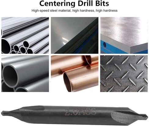 مجموعة لقم الثقب المركزية 10 قطع، مجموعة لقم الثقب المركزية الفولاذية عالية السرعة 2 مم، تصميم فلوت رقاقة موسعة، قطع سريع لمثاقب الطاولة، وآلات الطحن، ومراكز التصنيع in Kuwait