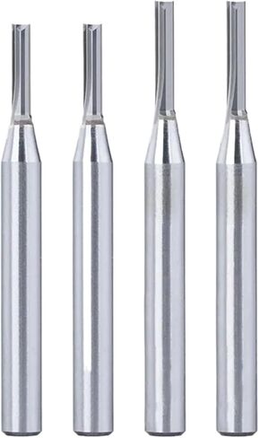 قاطعة الطحن 2 فلوت مستقيم لقمة التوجيه 1/4 عرقوب كربيد نهاية مطحنة النجارة فتحة لقمة الخشب الرقائقي MDF (الحجم: 6.35 × 3.0 × 20 مم) in Kuwait