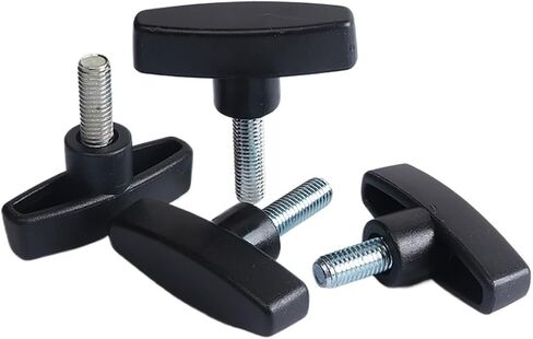 M4 M5 M6 M8 M10 T- Head Hand Clamping Nuts Knob Plastic Thumb Screw - Black(4pcs M5x35x27) in Saudi Arabia