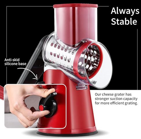 مبشرة الجبن الدوارة، مبشرة تقطيع الجبن 3 في 1، مبشرة دوارة بمقبض، قطاعة تقطيع الخضروات مندولين للخضروات والجبن والمكسرات in Kuwait