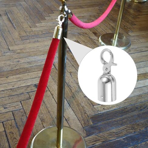 DOITOOL 4 قطع من أغطية نهاية الحبل سدادة الحبل مع خطاف، مشابك مخلب جراد البحر، أغطية نهاية الحبل حاجز خطافات نهاية الحبل للتحكم في الحشود ومقسم طابور الانتظار in Kuwait