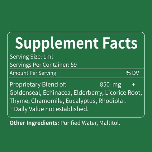 خلاصة Goldenseal & Echinacea، صبغة سائلة لتعزيز المناعة، وظيفة الجهاز التنفسي الصحية، المكملات العشبية مع مستخلص البابونج، جذر عرق السوس، نبات البيلسان. 2 أوقية in Saudi Arabia
