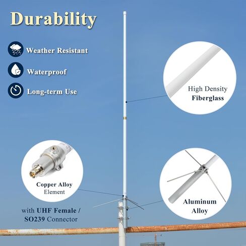 144/430MHz 2m/70cm Dual-Band Base Station Antenna,5.5/8.5dBi High Gain Fiberglass Antenna,for AnyTone BTECH Icom Motorola Mobile Transceiver Repeater in Saudi Arabia