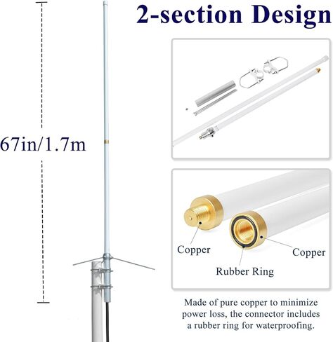 144/430MHz 2m/70cm Dual-Band Base Station Antenna,5.5/8.5dBi High Gain Fiberglass Antenna,for AnyTone BTECH Icom Motorola Mobile Transceiver Repeater in Saudi Arabia