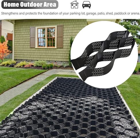 Ground Grid Stabilizer, Driveway Walkway Paving Grids for Gravel/River Rock/Granite, Slight Slope Stabilizer Mesh Permeable Pavers, Honeycomb(3x6 m/10x20 ft) in Saudi Arabia