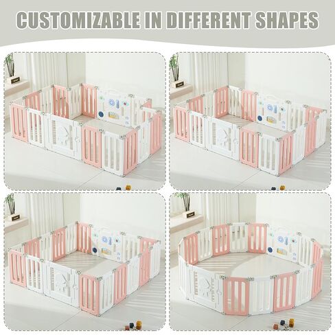 Play Play Pen ، أقلام اللعب القابلة للطي للأطفال والأطفال الصغار ، 22 لوحًا كبيرًا للعب أطفال كبير ، رواد فضاء محمول ، ساحة الأطفال بوابة الأطفال - ملونة in Kuwait