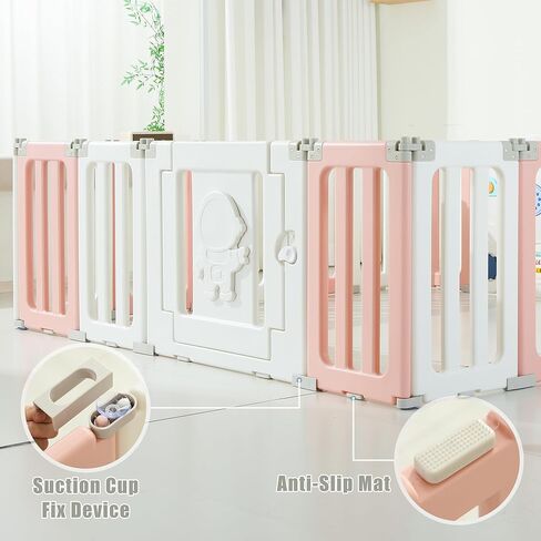 Play Play Pen ، أقلام اللعب القابلة للطي للأطفال والأطفال الصغار ، 22 لوحًا كبيرًا للعب أطفال كبير ، رواد فضاء محمول ، ساحة الأطفال بوابة الأطفال - ملونة in Kuwait