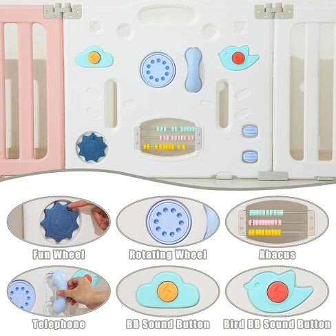 Play Play Pen ، أقلام اللعب القابلة للطي للأطفال والأطفال الصغار ، 22 لوحًا كبيرًا للعب أطفال كبير ، رواد فضاء محمول ، ساحة الأطفال بوابة الأطفال - ملونة in Kuwait