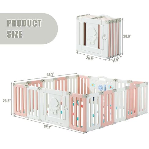 Play Play Pen ، أقلام اللعب القابلة للطي للأطفال والأطفال الصغار ، 22 لوحًا كبيرًا للعب أطفال كبير ، رواد فضاء محمول ، ساحة الأطفال بوابة الأطفال - ملونة in Kuwait