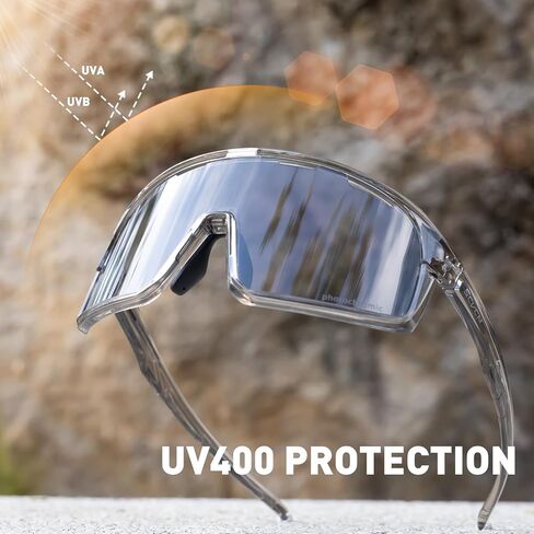 نظارات SCVCN فوتوكروميك لركوب الدراجات نظارات شمسية رياضية شفافة للرجال والنساء دراجة MTB UV400 حماية للجري والدراجة الجبلية والبيسبول وركوب الدراجات نظارات ركوب BMX وصيد الأسماك وركوب الجولف والقيادة البيسبول 509 in Kuwait