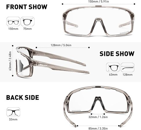 نظارات SCVCN فوتوكروميك لركوب الدراجات نظارات شمسية رياضية شفافة للرجال والنساء دراجة MTB UV400 حماية للجري والدراجة الجبلية والبيسبول وركوب الدراجات نظارات ركوب BMX وصيد الأسماك وركوب الجولف والقيادة البيسبول 509 in Kuwait