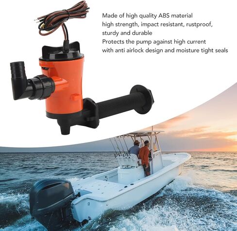 KIMISS 800GPH Livewell Pump for Boats, Submersible Bait Tank Aerator with Cartridge Design, 12V Marine Bilge Pump for, Aerator Pump in Kuwait