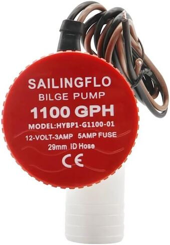 مضخة ماء آسن 12 فولت - 1100 جيجا في الساعة مخرج 1-1/8 بوصة (29 مم)، مضخة مياه آسن بحرية غاطسة غير أوتوماتيكية مضادة لقفل الهواء ملحقات خارجية للقوارب وحمام السباحة واليخوت والمركبات الترفيهية in Kuwait