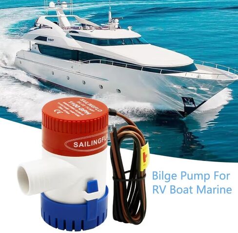 مضخة ماء آسن 12 فولت - 1100 جيجا في الساعة مخرج 1-1/8 بوصة (29 مم)، مضخة مياه آسن بحرية غاطسة غير أوتوماتيكية مضادة لقفل الهواء ملحقات خارجية للقوارب وحمام السباحة واليخوت والمركبات الترفيهية in Kuwait