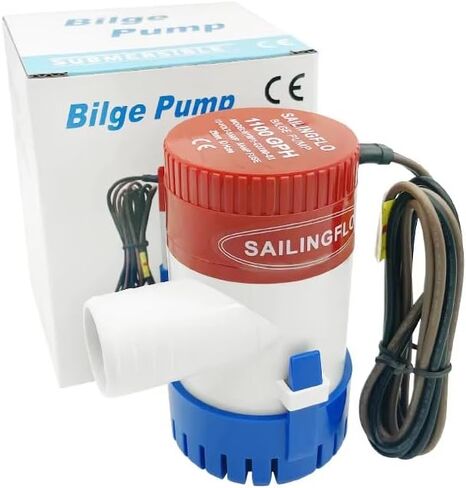 مضخة ماء آسن 12 فولت - 1100 جيجا في الساعة مخرج 1-1/8 بوصة (29 مم)، مضخة مياه آسن بحرية غاطسة غير أوتوماتيكية مضادة لقفل الهواء ملحقات خارجية للقوارب وحمام السباحة واليخوت والمركبات الترفيهية in Kuwait