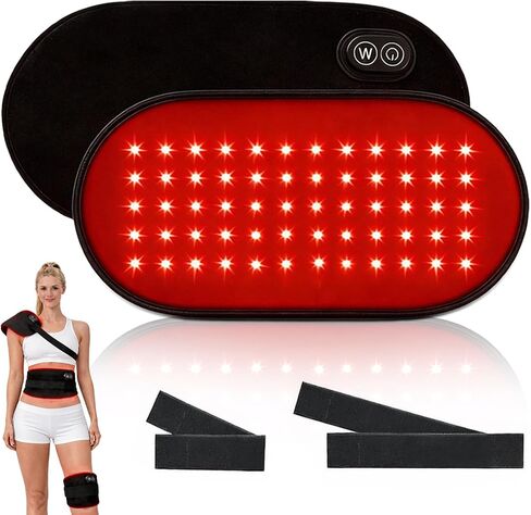 Red Light Therapy Pad for Body, 660nm & 850nm Red Light Therapy Wrap with 60 LED Lights, Flexible Portable Light Therapy Pad for Back, Knee, Hands, Post-Workout Relaxation(Plug-in Version in Kuwait