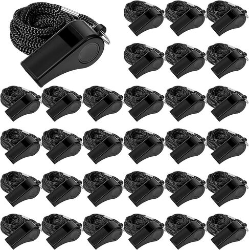 50 Pcs Plastic Whistles Bulk with Lanyard, Coach Whistle with Lanyard Lifeguard Whistles Sports Loud Crisp Sound for Lifeguard Coaches Hiking Outdoor Camping Accessories in Saudi Arabia