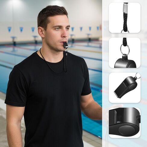 50 Pcs Plastic Whistles Bulk with Lanyard, Coach Whistle with Lanyard Lifeguard Whistles Sports Loud Crisp Sound for Lifeguard Coaches Hiking Outdoor Camping Accessories in Saudi Arabia